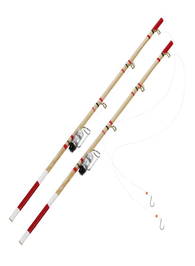 JOINPAYA 2pcs Dollhouse Miniature Fishing Pole Rod: 6 Inch Mini Fishing Pole Models Dollhouse House for Birthday Party Christmas Decoration Accessories - Image 1